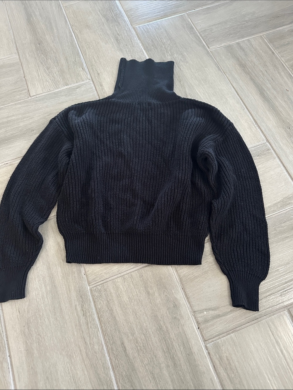 Chico's Black Ribbed Turtleneck Sweater